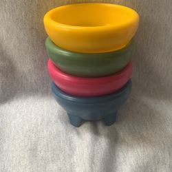Set Of 4 Salsa Chip Snack Bowls