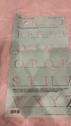 A Vintage Plaid Simply Stencils "Forum Classic" Alphabet Stencil Sheet (Item #28801)