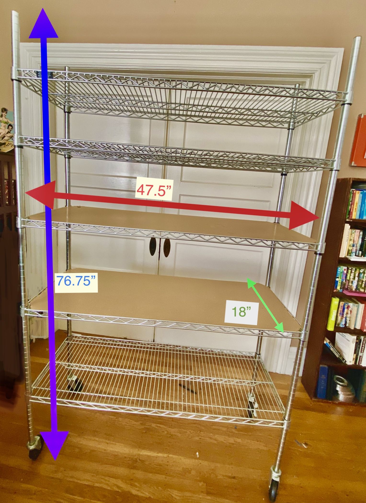 Storage/Utility Shelving Unit . Steel Wire Metal with 4 Adjustable Shelves