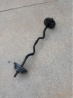 CAP Standard Threaded Curl Bar and weights $70