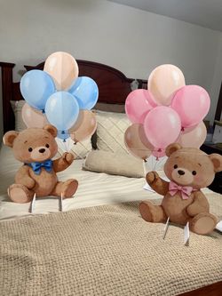 Teddy Bear Balloon Cutout Standees Set of 2