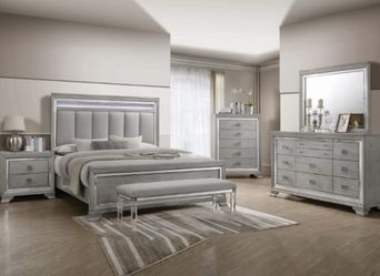 Modern rustic grey bedroom set new