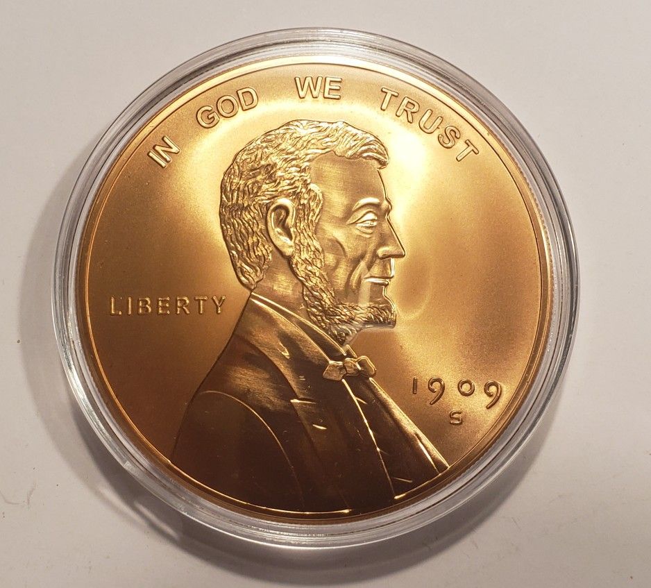 5oz Copper Penny! 1909 S VDB Lincoln Wheat Cent!