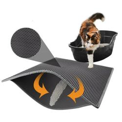 Kitty Cat Litter Mat Trapping Honeycomb Double Layer Design Waterproof 24"x18''