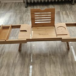 Natural Bamboo Bathtub Caddy