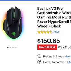  Razor Basilisk V3 Pro Customizable Wireless Gaming Mouse 