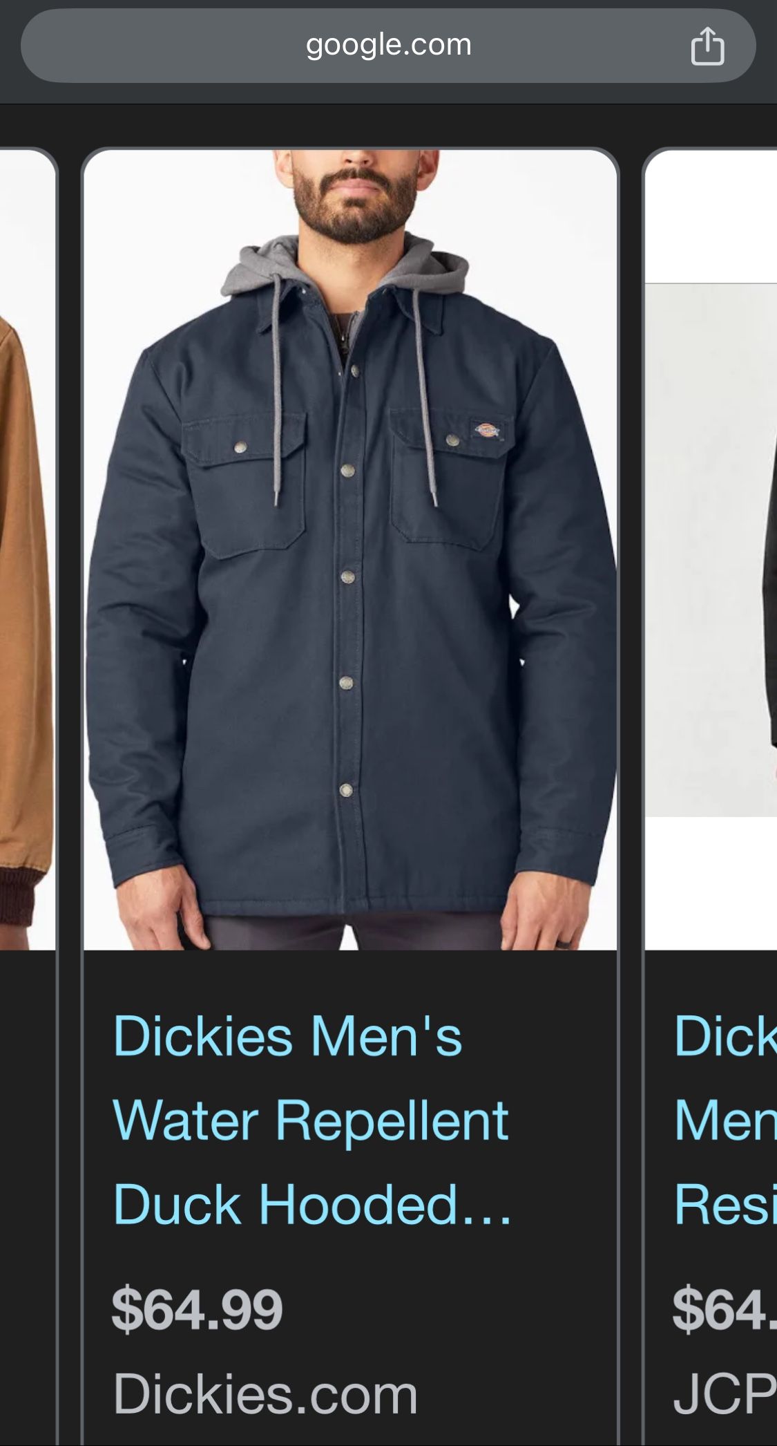 Dickies Hooded Duck Canvas Shirt Jacket New