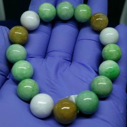 Burmese Jadeite Jade TypeA Bracelet 13.8mm.