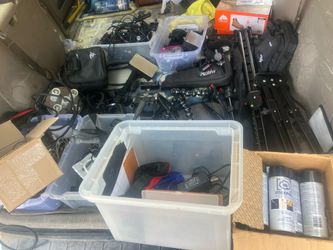 Huge lot of Video Equipment Movie making Tri pod brackets cables