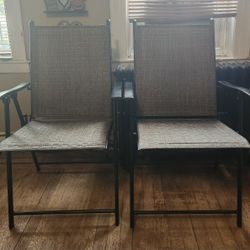 2 Outdoor Metal Chairs - Pre-owned and beautiful