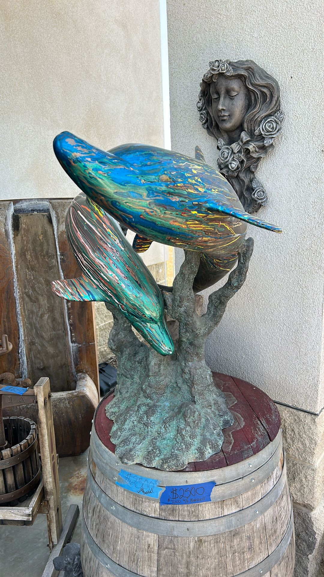 Bronze Dolphin Statue