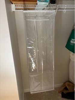 Set of 2 new plastic hanging garment zipper bags