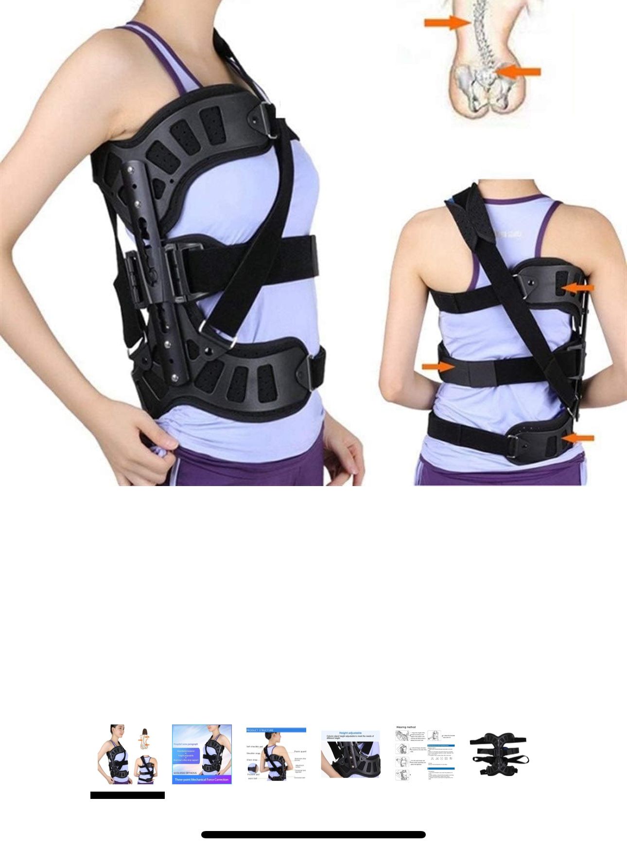 Posture Corrector Adjustable Scoliosis Posture Corrector Spinal Auxiliary Orthosis for Back Postoperative Recovery Adults Health Care Back Posture (Co