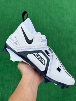 NIKE ALPHA MENACE PRO 3 “WHITE / COLLEGE NAVY” FOOTBALL CLEATS (Size 9.5, Men’s)