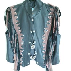 Women's Leather Riding Vest
