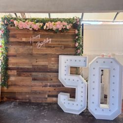 Marquee Numbers Wood 50 Light 