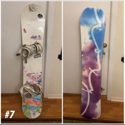 Roxy Silhouette 147cm snowboard with Ride VXN size M/L bindings