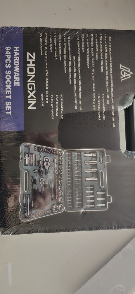 ZHONGXIN 94 Piece1/4″ & 1/2″ DR Socket Set