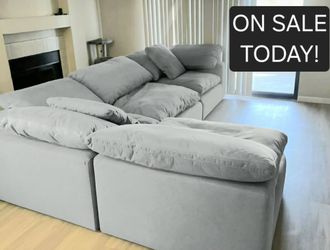 Gray Cloud Couch Modular Sectional Sofa