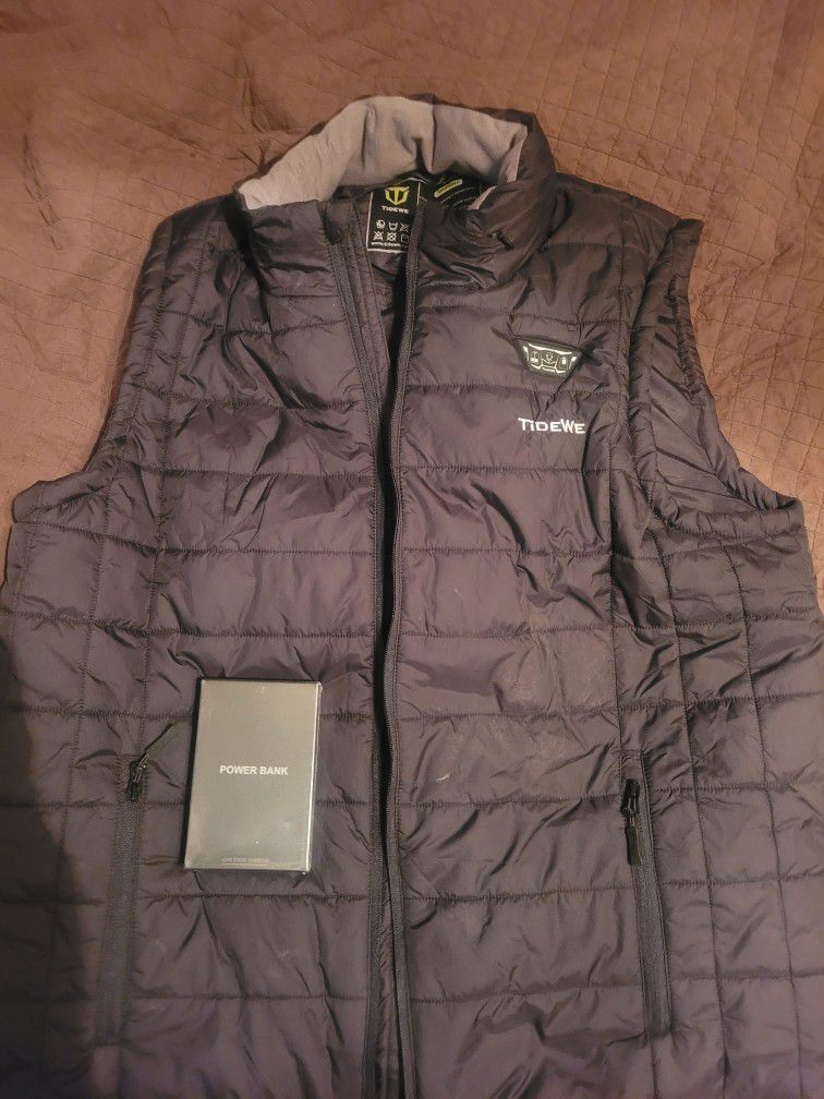 Mens XL TideWe Heated Vest With Rechargeable Power Supply 