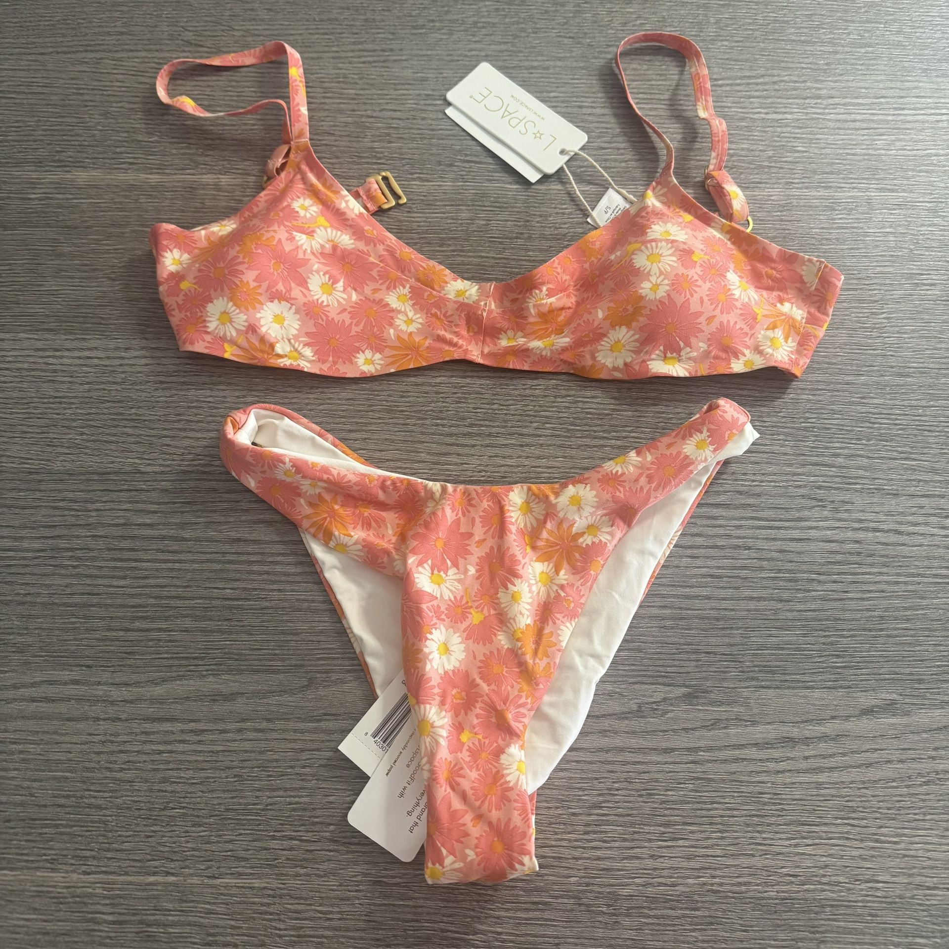 L*Space Bikini Set Size S Alec Top Padded Bralette Cabana Bottom Bitsy NEW
