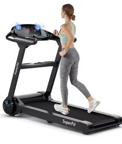 Costway - 2.25HP Folding Treadmill Running Machine LED Touch Display - Black