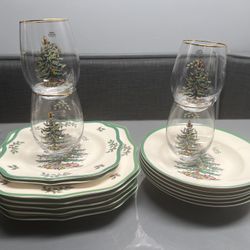 Spode China CHRISTMAS TREE-GREEN Brand New Set