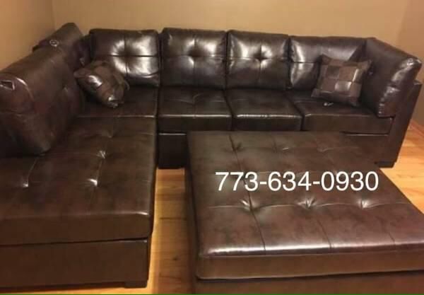 Brown leather sectional sofa couch!! Brand new free delivery