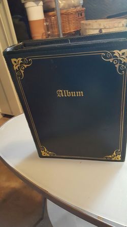 Black leather photo album