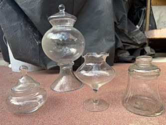 Clear Glass Apothecary Jars and Vase Set