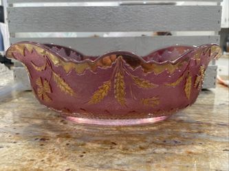 Two Beautiful Candy Dishes Vintage Cranberry Glass Decor 