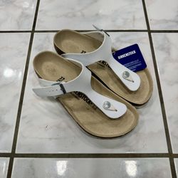 Birkenstock Women’s White Gizeh Thong Sandals EU 37 US 6 Regular Buckle Strap