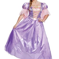 Disguise Women's Rapunzel Costume, Official Disney Princess Rapunzel Deluxe Dress Adult Sized Costumes, Purple, XL 18-20 US