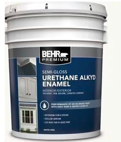 BEHR interior / exterior semi gloss urethane alkyd enamel 5 gallons