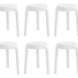 Set of 6 Plastic Stackable Stools