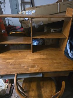 Wooden desk and chair