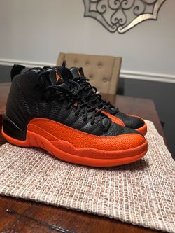 Air Jordan 12 Retro Black Orange Sneakers