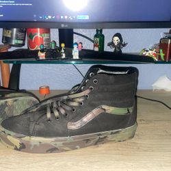 Size 8.5 Camo Vans High Tops