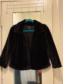 Nina Leonard Black Faux Fur Jacket Size S