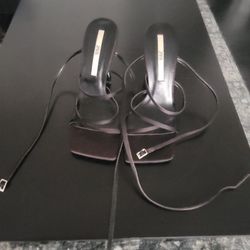 Zara Black Strappy Women's Heels