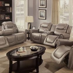 Leather Recliner Sofa