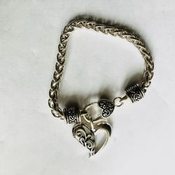 Silver Heart Charm Bracelet 