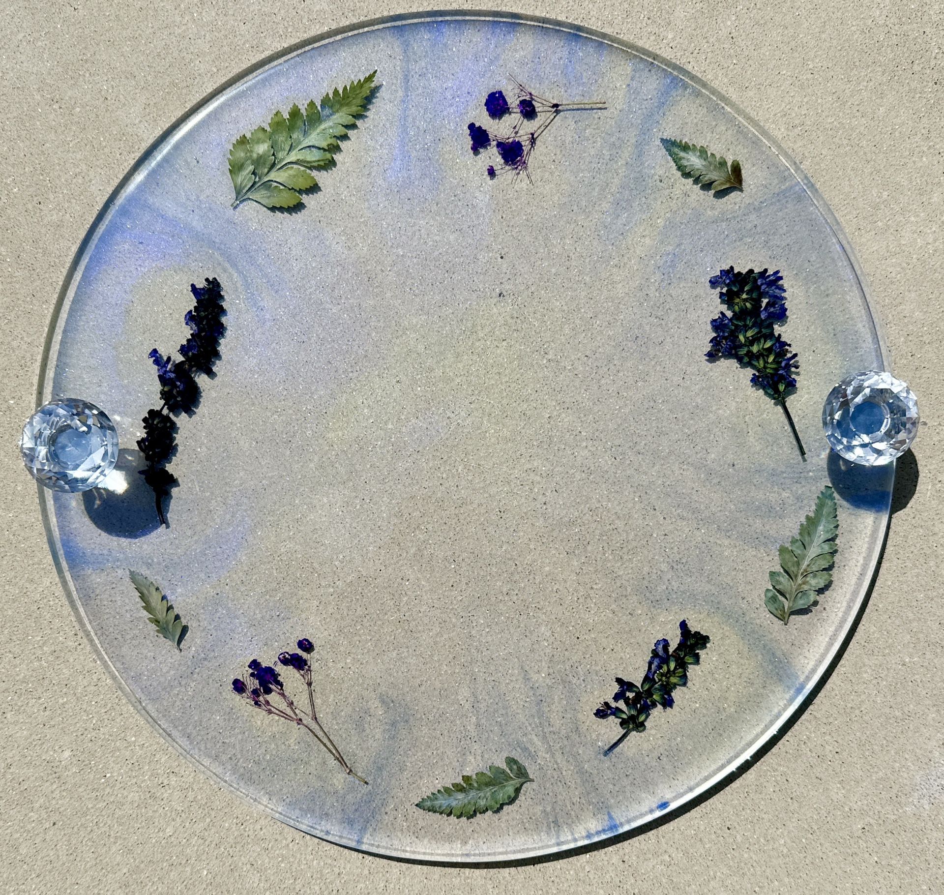 Handmade Tray With Fresh Flowers Preserved