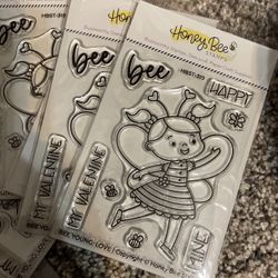 4 honey bee Stamps with 1 Die Cut Set. 
