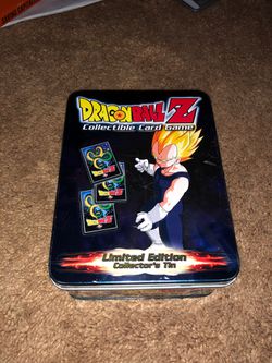 Dragonball Z Collector’s Tin with Yugioh, Dragonball, and Duel Masters Cards Inside