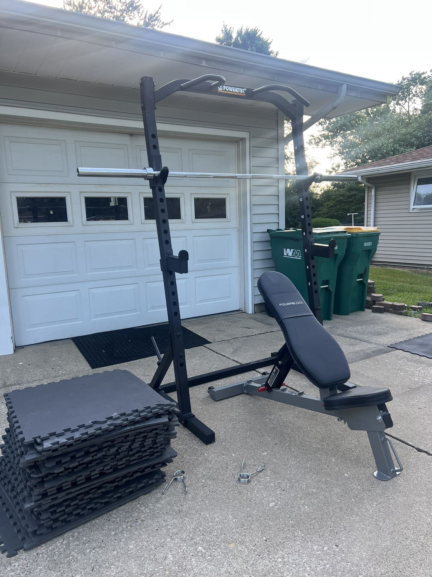 Powetech Rack With Utility Bench And Olympic Barbell