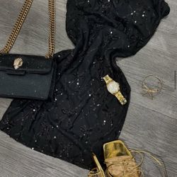 BLACK COQUETTE BOW DRESS