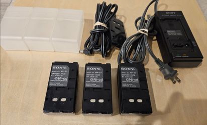 Sony NP-77 2000mAh 6V Battery packs x 3 + AC30/ACS10 chargers