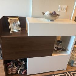 NEW Expresso and white shoe or storage cabinet - River Oak area