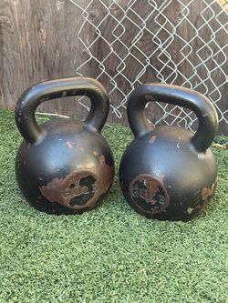 80 lb Cast Iron Kettlebells – Pair